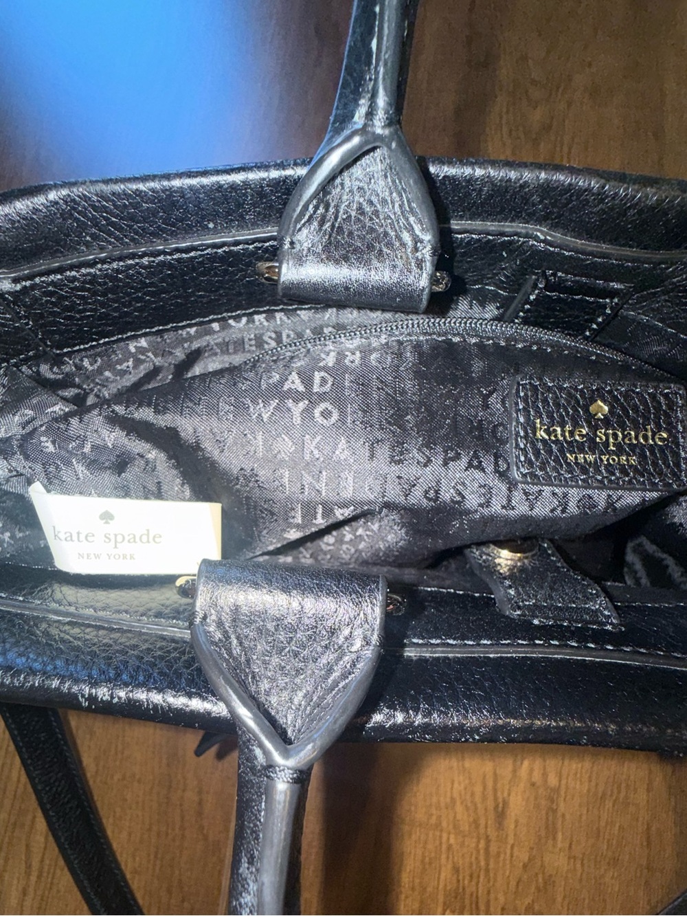 Kate Spade New York Black Leather Natala Avalon Place Bow Satchel Bag - Picture 8 of 15